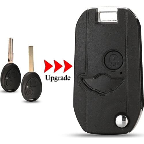Kutery Upgrade Folding Car Key Shell For BMW Mini One Cooper R50 R53 2 Buttons With Uncut Key Blade Remote Key Case Fob Cover