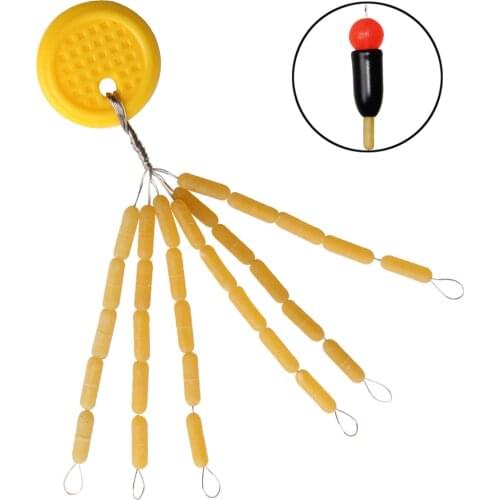 120Pcs/Bag Yellow Rubber Space Beans Stopper Fishing Bobber Stopper Float Line Connector For Fishing Accessories