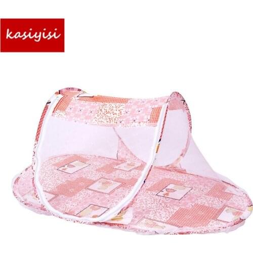Baby Crib Portable Type Comfortable Babies Pad with Sealed Mosquito Net Kids Infant Bed Mosquito Net