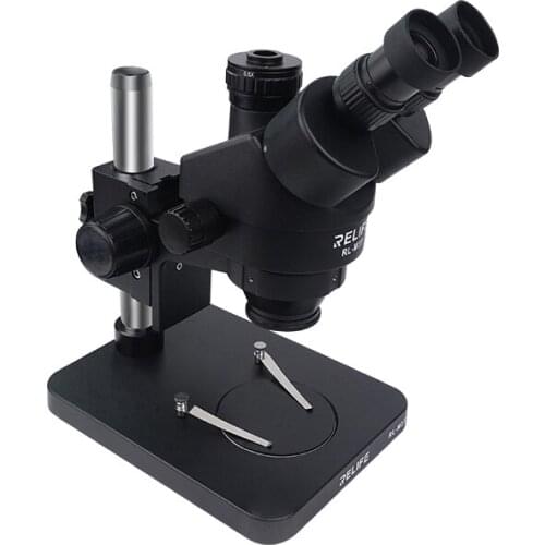 RELIFE RL-M3T Trinocular Stereo Microscope 0.7-4.5X Continuous Zoom With Camera for Phone PCB Electronic Repair Device