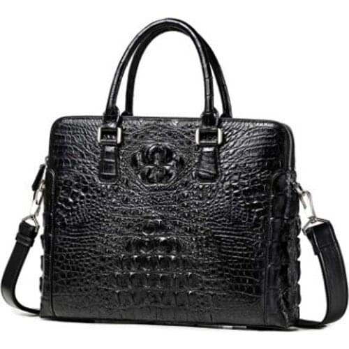 LINSHE real thing crocodile handbag The new business leisure The large capacity A briefcase Cross section Leather bag