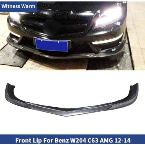 For 2012 2013 2014 Benz C-class W204 AMG C63 Carbon Fiber FRP Front Bumper Lip Spoiler Splitter amg style