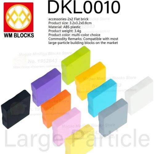 WM Blocks 10pcs/lot 2*2 Flat Bricks DKL0010 Large Particle Building Blocks Multi-color Montessori Teaching Aids Toy For Children