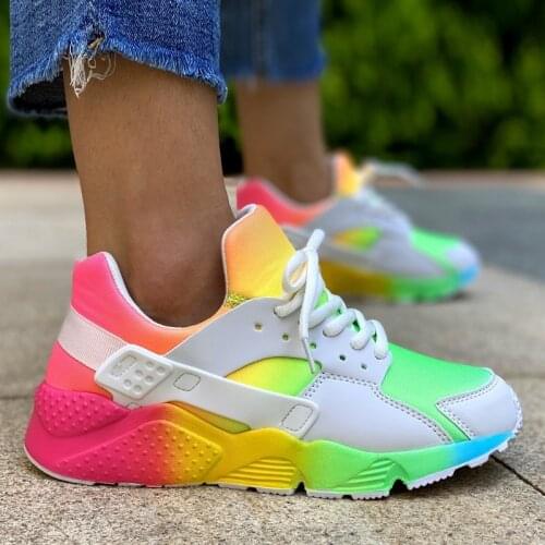 2021 Womens Shoes Outdoor Leisure Sneakers Multicolor Round Head Comfortable Running Sport Light and Comfortable Flat Shoes