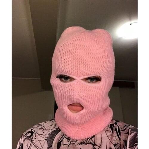 Winter Knit Full Face Hats With Three Hole Beanie Winter for Women Men Boys Girls Crochet Hat Unisex Autumn Knitted Beanies Cap