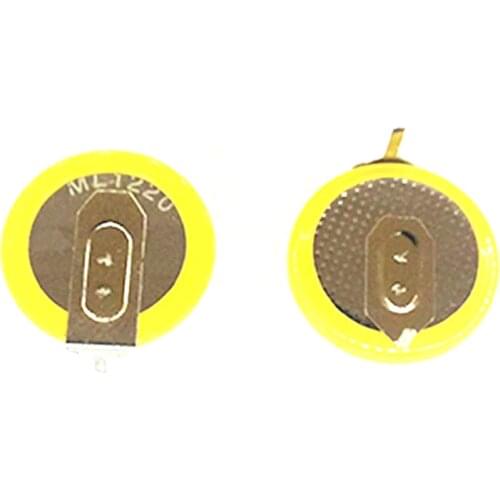 2PCS/LOT 3V Li-ion battery With feet ml1220 1220 rechargeable Battery 3V coin cell battery