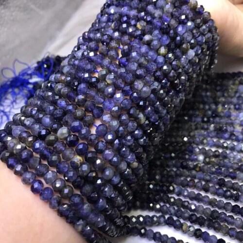 Loose beads Iolite roundelle faceted 4*6mm for DIY jewelry making loose beads FPPJ wholesale nature