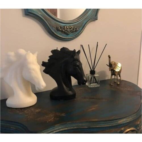 Black And White Horse Bust Candle Modern Decorative