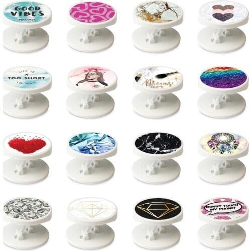 Phone Stand Holder For Mobilephones Expanding Phone Grip Colorful Pattern Earphone Winder For Iphone 11 12 Pro Max