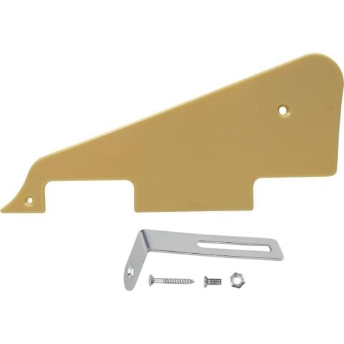 FLEOR LP Pickguard Scratch Plate 1Ply with Metal Bracket For LP Style Guitar, White/Black/Cream Color Option