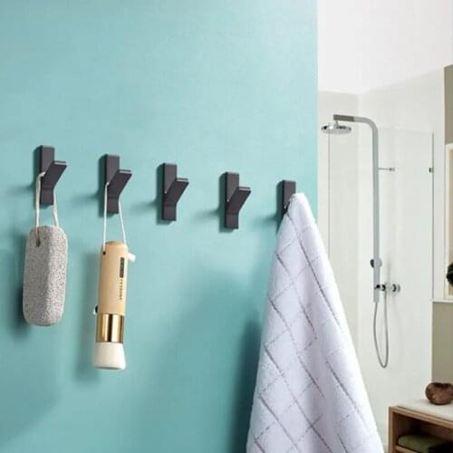 HJY Black Rustproof Hook Hanger for Kitchen Hardware Coat Duty Wall Hooks Aluminum Living Room Organize Storage Key Cup AX057