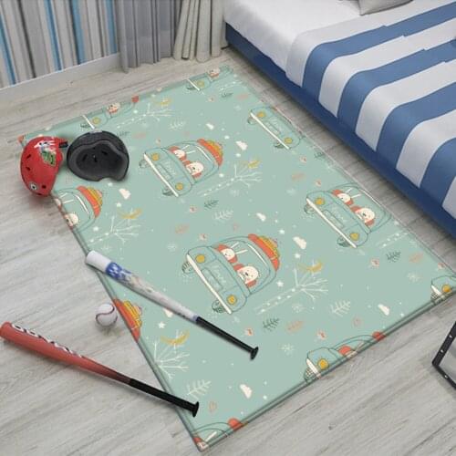 Good Quality 2022 Cute Animals Flannel Carpet Rug Cartoon Floor Rug For Living Room Bedroom Kids Room Non-Slip Play Mat & Carpet