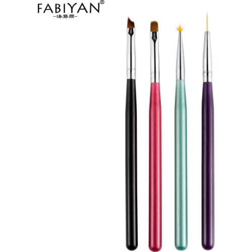 Nail Art Brush Painting Drawing Fan Line Flower French Gradient Round Angle Pen Design Tips Manicure Tools UV Gel Polish Acrylic