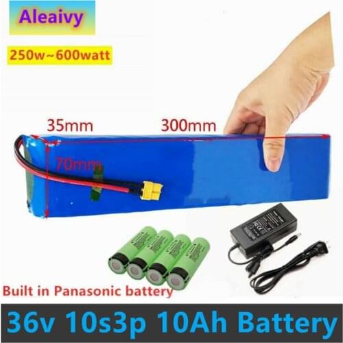 Aleaivy 36V 10Ah 600watt 10S3P lithium ion battery pack 20A BMS For xiaomi mijia m365 pro ebike bicycle scoot XT60 T plug