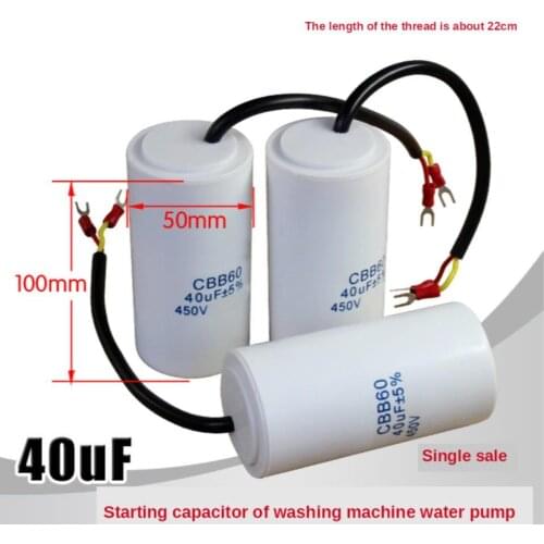 1pcs 40uf CBB60 CD60 450V Washing machine pump capacitor washing machine capacitor