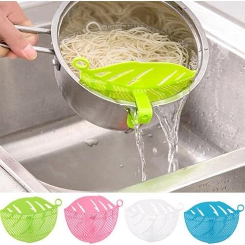4 colors Kitchen accessories leaf-shaped Rice Wash Sieve Strainer Noodle Beans Peas Cleaning cooking Tool kitchen utensils goods