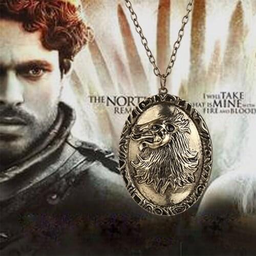 Lannister Necklace Song Of Ice And Fire Cersei Jaime Hourse Lion Badge Stark Pendant Vintage Game Movie Jewelry Women Wholesale