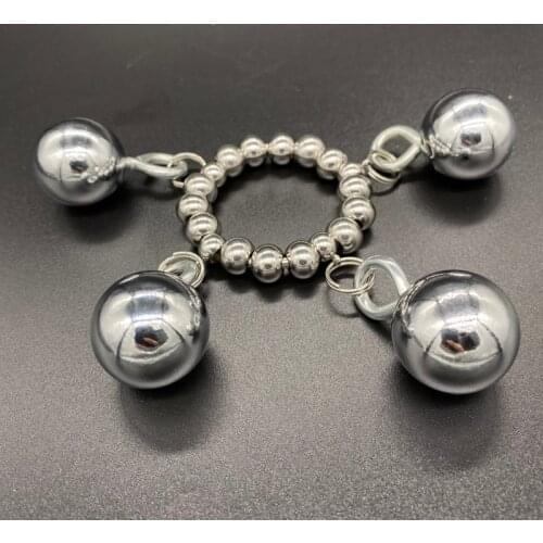 Metal Four Ball Pendant Male Physical Exercise Prolongs Ejaculation Time Penis Ring Sex Tools Weight Bearing Exercise Penis Ring