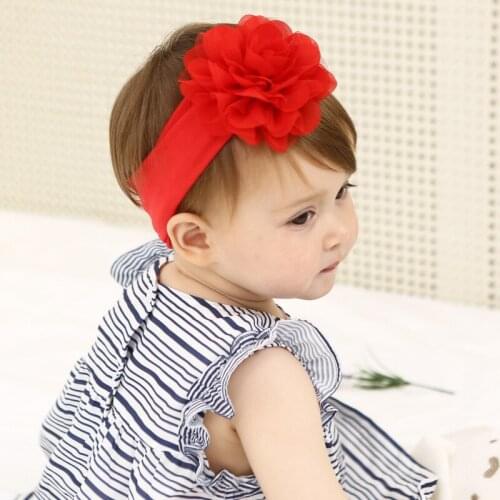 Fashion Flower Baby Headband Cute Floral Newborn Soft Elastic Lace Headbands Infant Quality Hair Bow Headwear