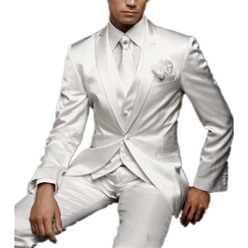Fashion men suits best man suit of ivory groom suit lapel Mens leisure suit custom (coat and pants) terno masculino