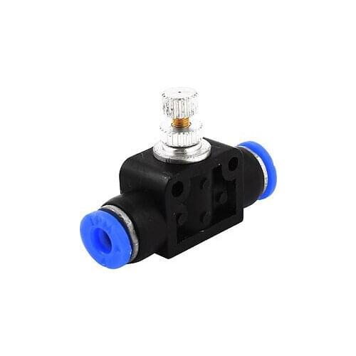 Push in to Connect Inline Air Fitting Pneumatic Speed Flow Control Valve 4 mm OD