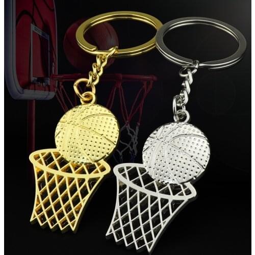 New Fashion Keychain basketball basket Pendants DIY Men Jewelry Car Key Chain Ring Holder Souvenir For Gift