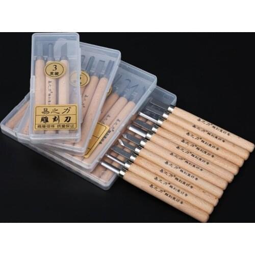 NEW 3/4/6/8/10/12pcs Woodcut Knife Wood Carving Tools Woodworking Hand Tool Set Hobby Arts Crafts Knife DIY Rubber Stamp Cutter