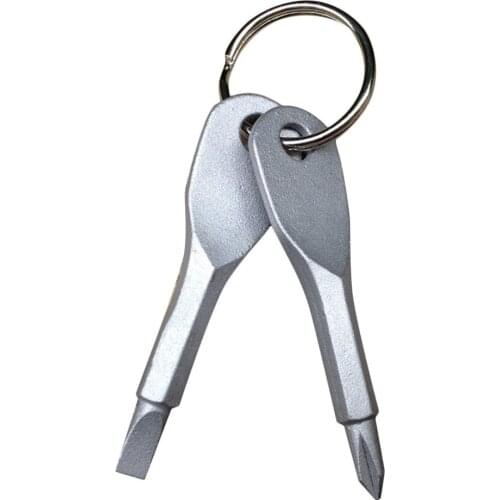 OUTAD Portable Stainless Steel Screwdriver Flathead with Key Ring Screwdriver Keychain Pocket Size Multifunction Outdoor Tool