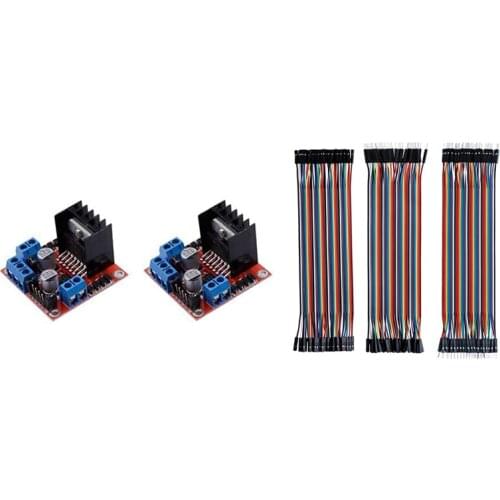 L298N Motor Drive Controller Board Stepper Motor Control Module Dual H-Bridge with DC Motor and Smart Car Wheel