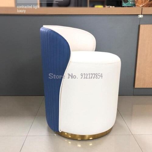 Home bedroom makeup stool net red soft back dressing stool light luxury beauty salon sofa chair dressing table rotating round st