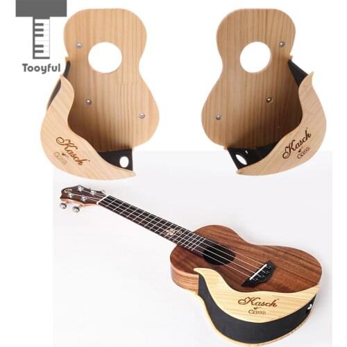 Tooyful Universal Wood Ukulele 4 Strings Guitar Wall Mount Stand Holder Rack Stick/Mount with Mounting Accessories