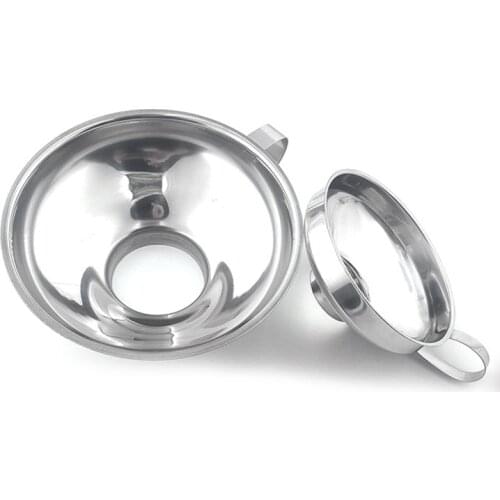 Stainless Steel Wide Mouth Funnel Filter Large Diameter Jam Salad Sauce Funnel Home Multifunctional Oil Wine Funnel Kitchen Tool