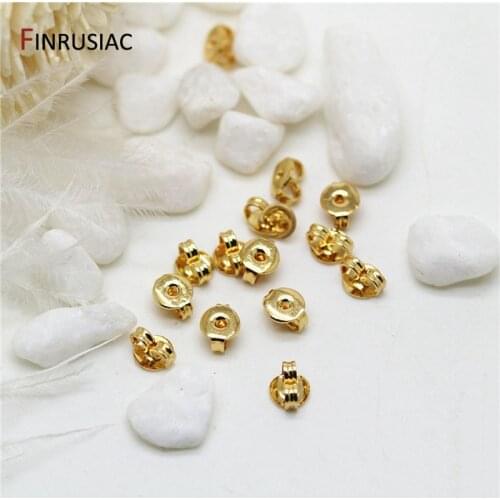 10 pcs / lot 3 Types 14K Gold Plated Earring Backs Accessories For Jewelry Making Earring Clutch