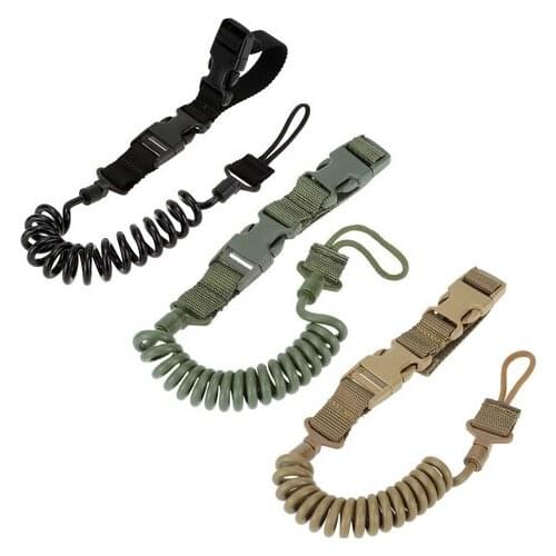 2017 Tactical Telescopic Sling Lanyard Pistol Spring Sling with Belt Buckle Flashlight Safety Rope for Lamp Flashlight Strap