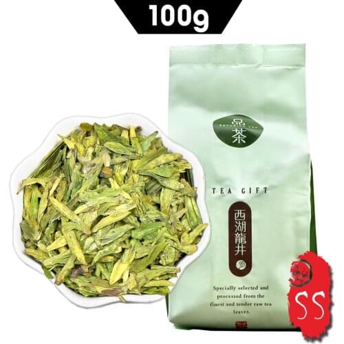 2021 Green Chinese Tea Dragon Well Top Grade Portable Packing Organic New Dragon Well 100g