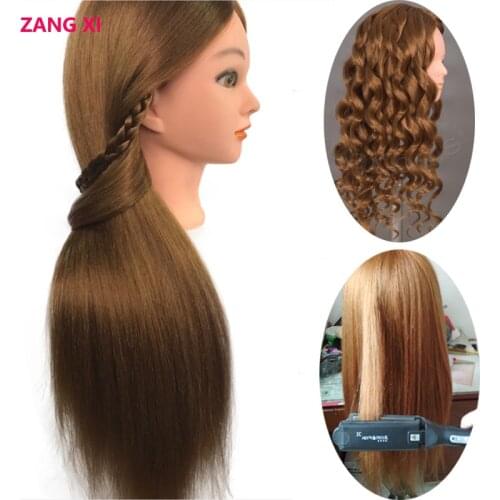 26" Long Blonde Hair Manequin Head 85% Real Hair Professional For Curl Iron Straighten Practise Hairstyle Nice Cabeza Maniqui