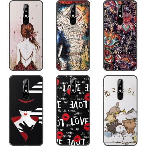 3D Emboss Relief Case For Nokia X5 5.1Plus Phone Cover Black Softness TPU Silicone Back Bumper