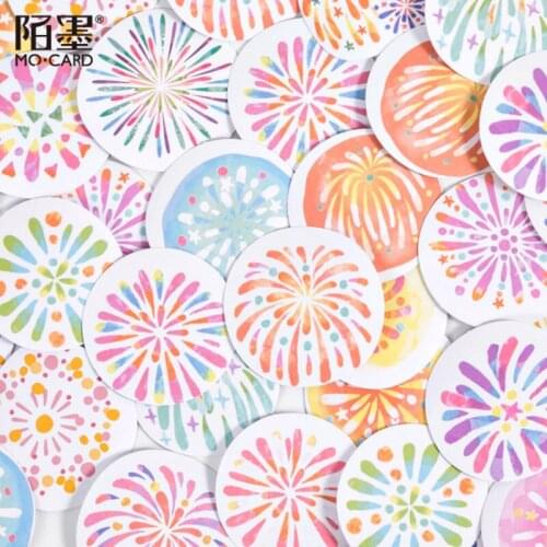 46pcs/box Song Of Fireworks Stickers Self-adhesive Decor Stationery Stickers Scrapbooking Notebooks Diy Diary Album Stick Label