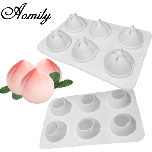 Aomily Peach Fondant Cake Molds Wedding Cake Decorating Milk Jelly Sugar Craft Chocolate Moulds Molds Baking Tool Silicone Molds