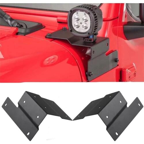 For Jeep Wrangler JL 2018 2019 Car A-Pillar Light Bar LED Work Light Auxiliary Spotlight Bracket Mount Holder
