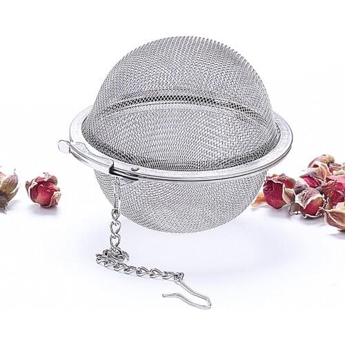Tea Spice Strainer Seasoning Ball Stainless Steel Gadgets Tea Ball Strainer Mesh Infuser Reusable Sphere Locking Spice