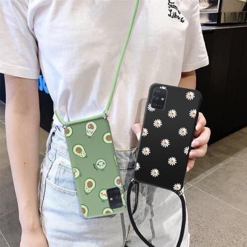 Daisy Case For Samsung galaxy A11 A71 A51 A21S M31S A31 A41 A10 A20 A30 S A50 A40 A70 S20 S10 S9 Plus Necklace Lanyard Cover