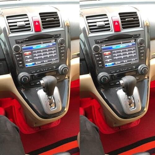 For Honda CRV 2007-2011 Interior Central Control Panel Door Handle 3D/5DCarbon Fiber Stickers Decals Car styling Accessorie