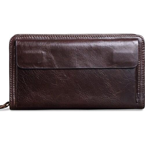 Mens Clutch Wallet Mens Small Bag Business Mens Leather Wallet The first layer of cowhide change