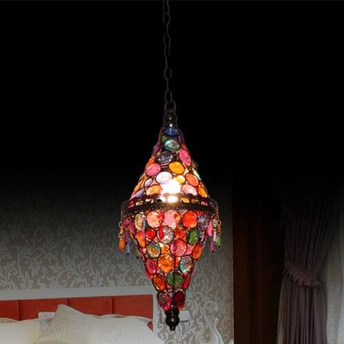 European art deco tiffany pendant light handmade glass lamp new project nordic home decor mini cone hanging light fixture