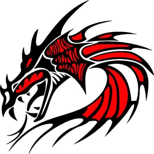 Creative Black and Red Two-color Flying Dragon Auto Decal Pvc Personality Heat-resistant and Car Windshield Bumper Color Sticker