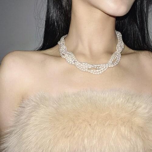 Liemjee Fashion Personality Jewelry Multi-layer Irregular Pearls Necklace For Women Feature Namour Charm Gift All Seasons