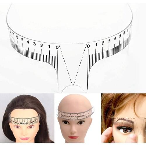6Style Reusable Semi Permanent Eyebrow Rulers Tool Measures Microblading Permanent Make Up Eyebrow Tattoo Position Ruler