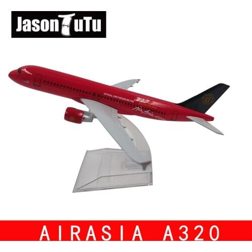 JASON TUTU 16cm AirAsia Airbus A320 Airplane Model Plane Model Aircraft Diecast Metal 1/400 Scale Planes Factory Dropshipping