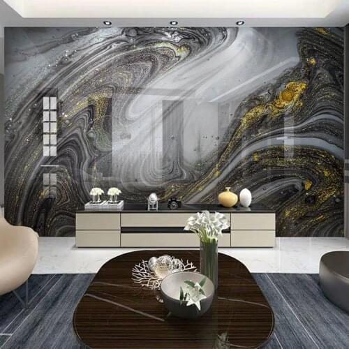 Custom Mural Wallpaper Modern Black Abstract Marble Wall Paper Living Room TV Sofa Background Wall Decor Papel De Parede Sala 3D